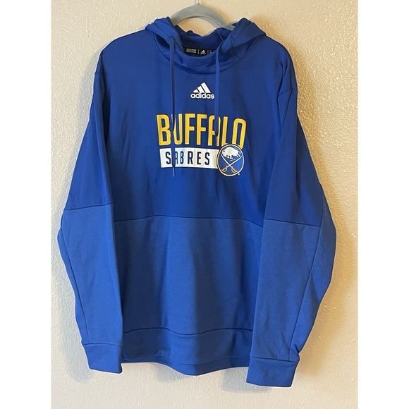 Men's 2XL NWOT Buffalo‎ Sabres Adidas Pullover Hoodie Blue